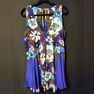 Free PEOPLE Sleeveless Top/DRESS- BLUE FLORAL XS